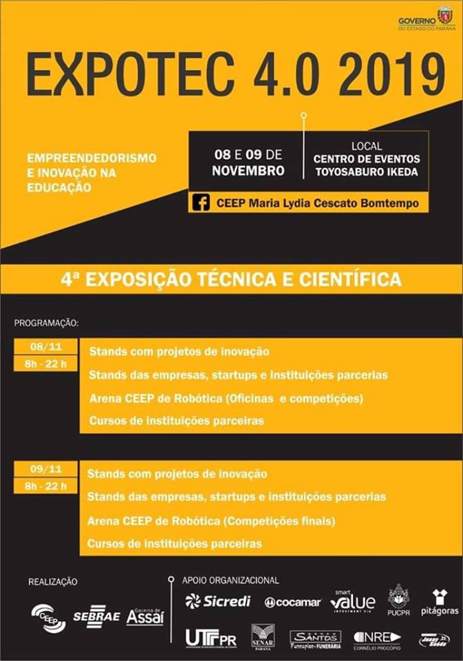4ª EXPOSIÇÃO TÉCNICA E CIENTÍFICA DO CEEP MARIA LYDIA CESCATO BOMTEMPO