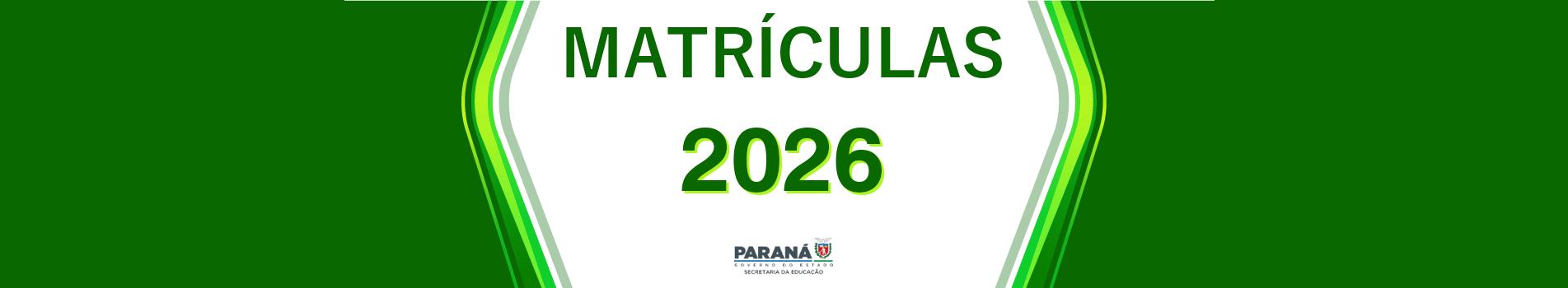 Banner - Matrículas 2026