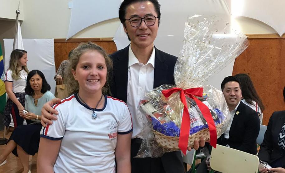 Visita do cônsul do Japão ao CE Barão do Rio Branco em Assaí