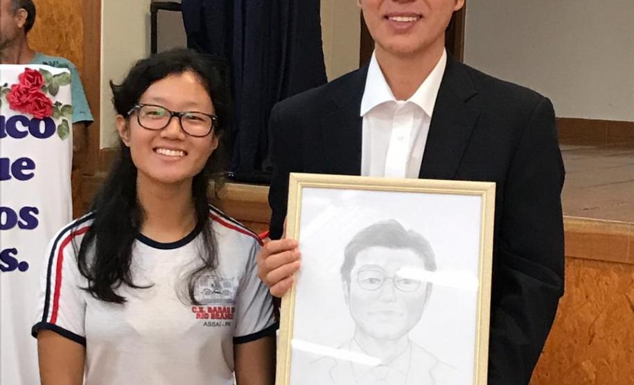 Visita do cônsul do Japão ao CE Barão do Rio Branco em Assaí